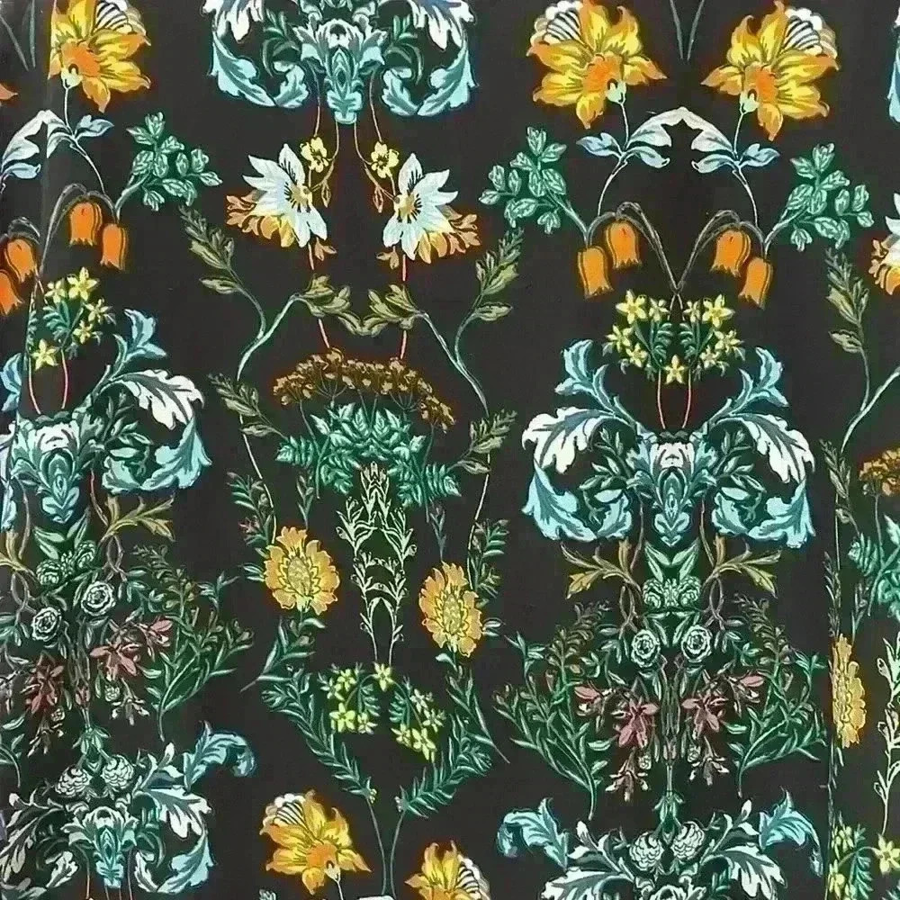 Twine & String floral black and orange short sleeve blouse shirt top size small - Picture 5 of 10